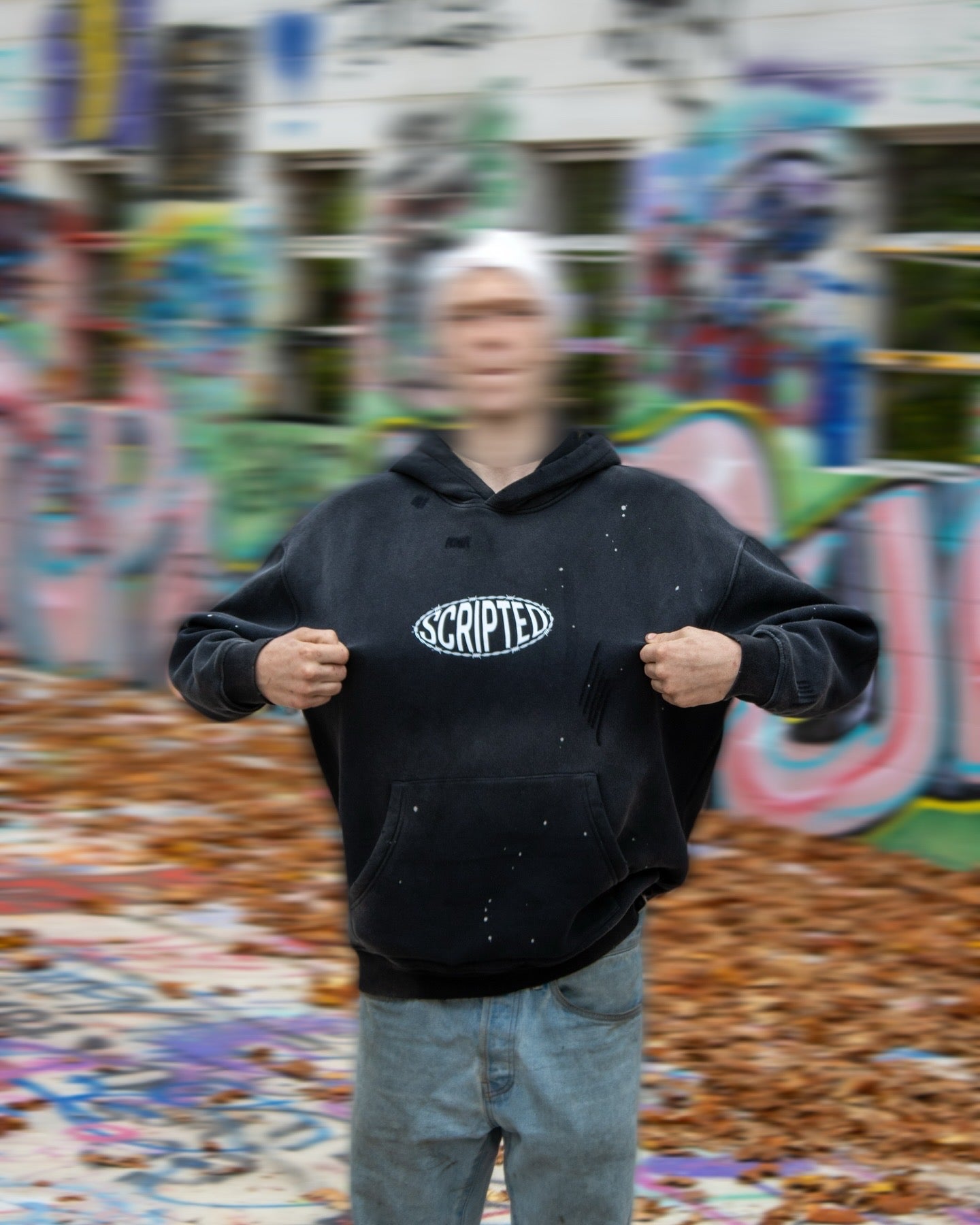 Scripted barbed hoodie