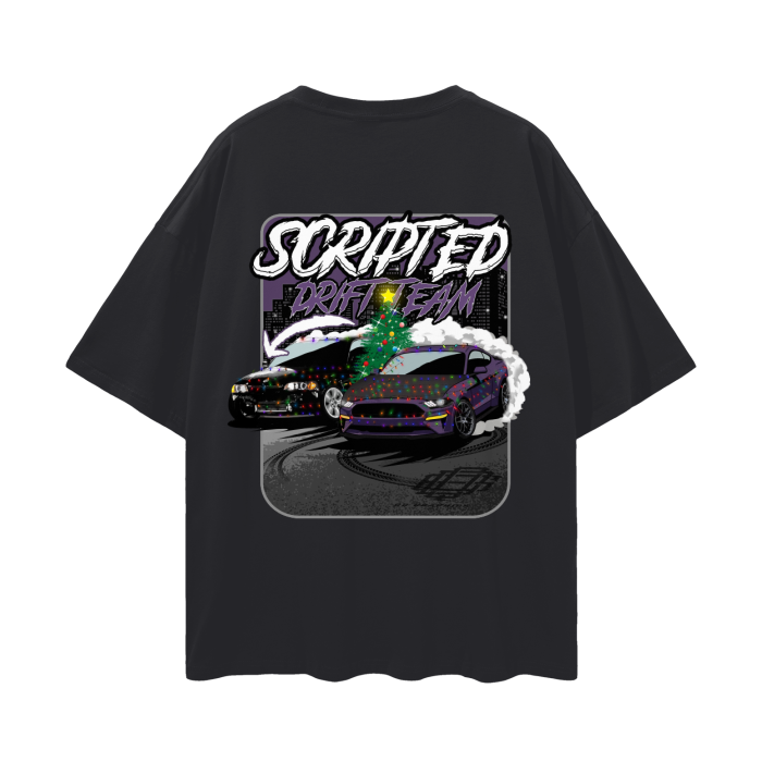 Scripted Drift Drop Shoulder Tee - 190 GSM