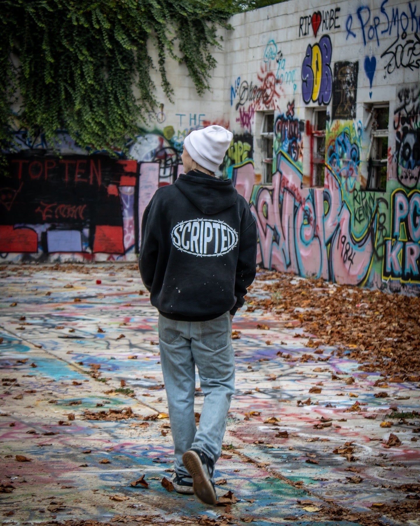 Scripted barbed hoodie